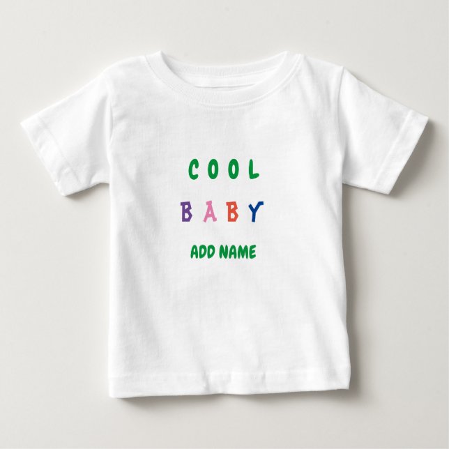 T-shirt Pour Bébé Joyeux Cool Funny Nouveau bébé Texte personnalisé (Devant)