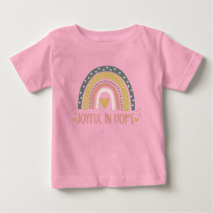 T-shirt Pour Bébé Joyeux dans l'espoir Pink Inspiron Rainbow