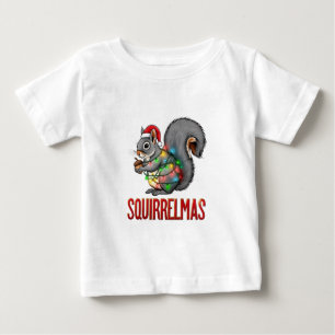 T-shirt Pour Bébé Joyeux Écureuil Noël Drôle de Vacances de Noël d'É
