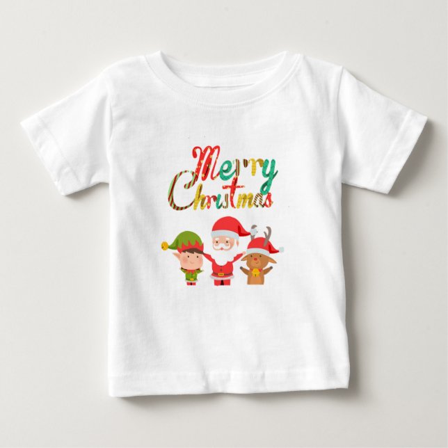 T-shirt Pour Bébé Joyeux elfe de Noël (Devant)