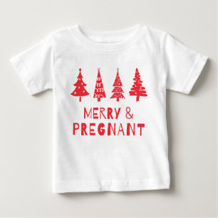 T-shirt Pour Bébé Joyeux et enceinte à Noël