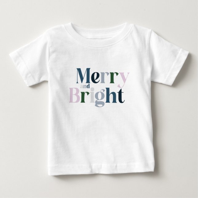 T-shirt Pour Bébé Joyeux Et Lumineux Noël (Devant)