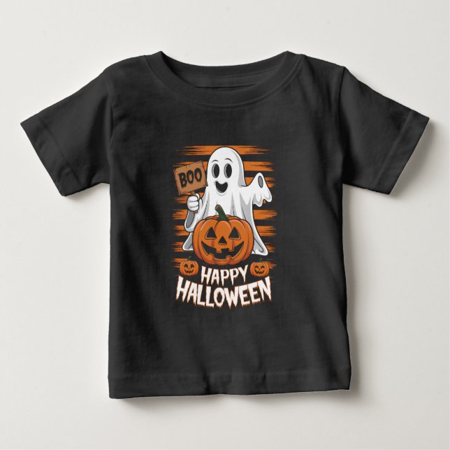 T-shirt Pour Bébé Joyeux Halloween (Devant)