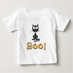 T-shirt Pour Bébé Joyeux Halloween chat noir fantôme