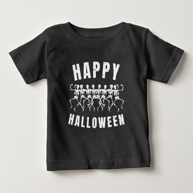 T-SHIRT POUR BÉBÉ JOYEUX HALLOWEEN SQUELETTES DANSEURS (Devant)