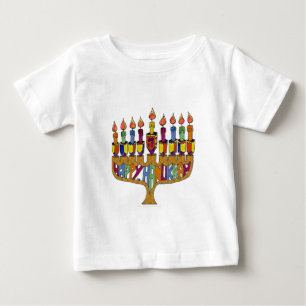 T-shirt Pour Bébé Joyeux Hanukkah Toupies Menorah