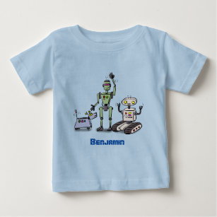 T-shirt Pour Bébé Joyeux joli dessin de trois robots trio