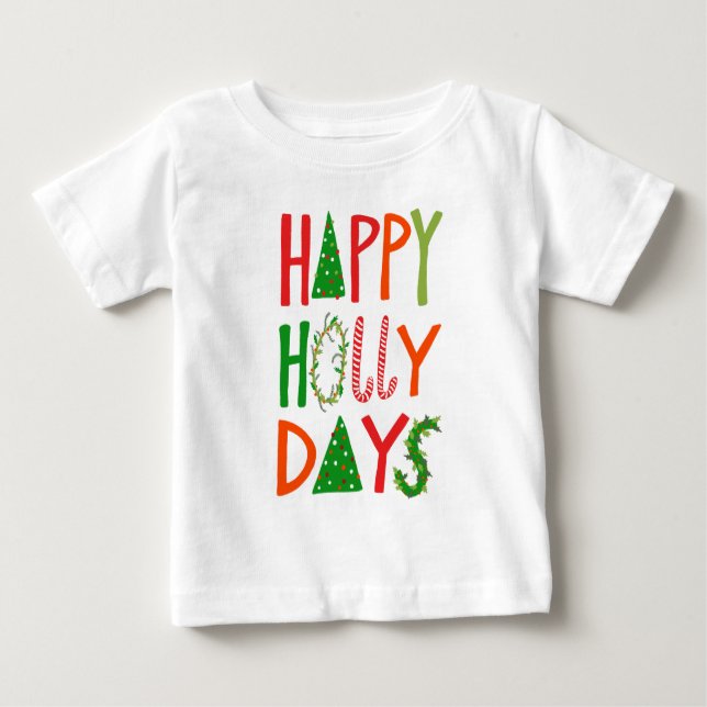 T-shirt Pour Bébé JOYEUX JOURS SAINTS Joyeux Noël (Devant)