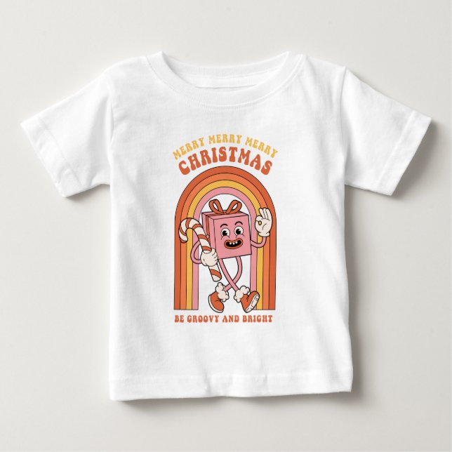 T-shirt Pour Bébé Joyeux Joyeux Noël - Soyez Super et lumineux (Devant)