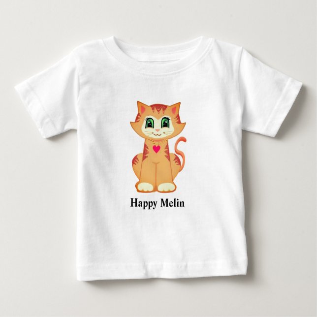 T-shirt Pour Bébé Joyeux Melin Ginger Kitty Cat (Devant)