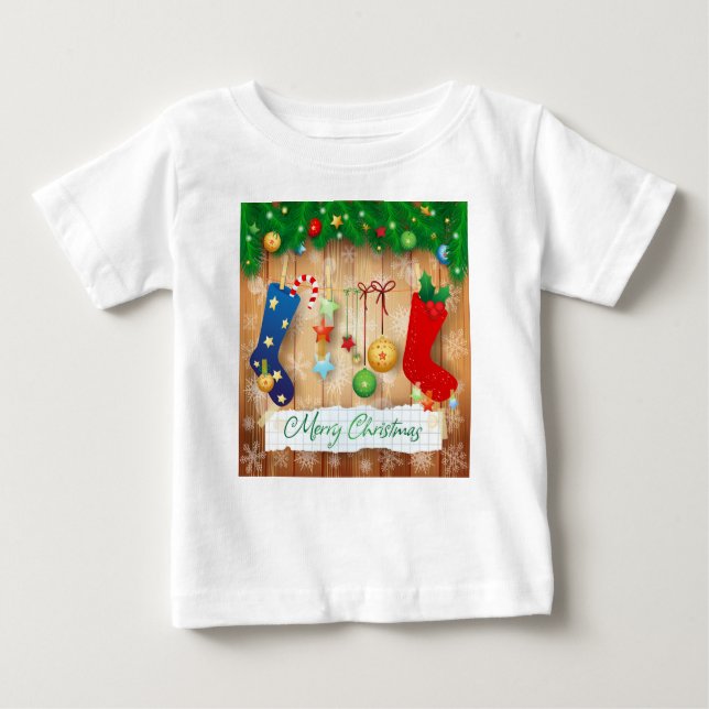 T-shirt Pour Bébé Joyeux Noël (Devant)