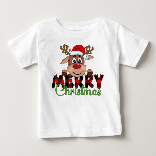 T-shirt Pour Bébé Joyeux Noël  (Devant)