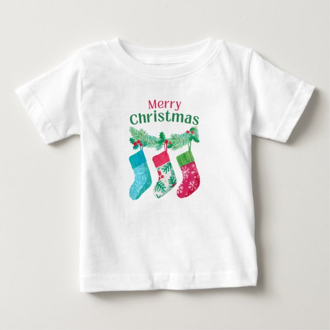 T-shirt Pour Bébé Joyeux Noël (Devant)