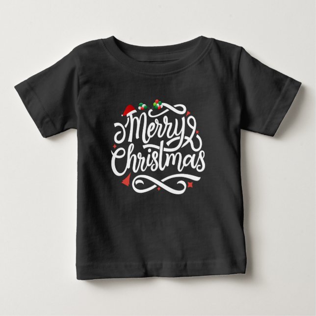 T-shirt Pour Bébé Joyeux Noël-61039 (Devant)