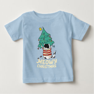T-shirt Pour Bébé Joyeux Noël Amoureux de Chat Drôle 