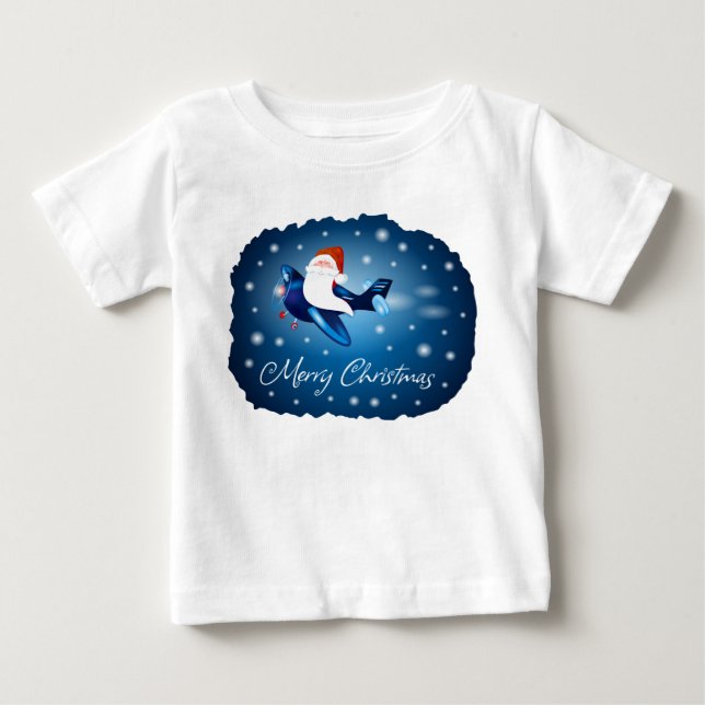 T-shirt Pour Bébé Joyeux Noël avec Père Noël (Devant)