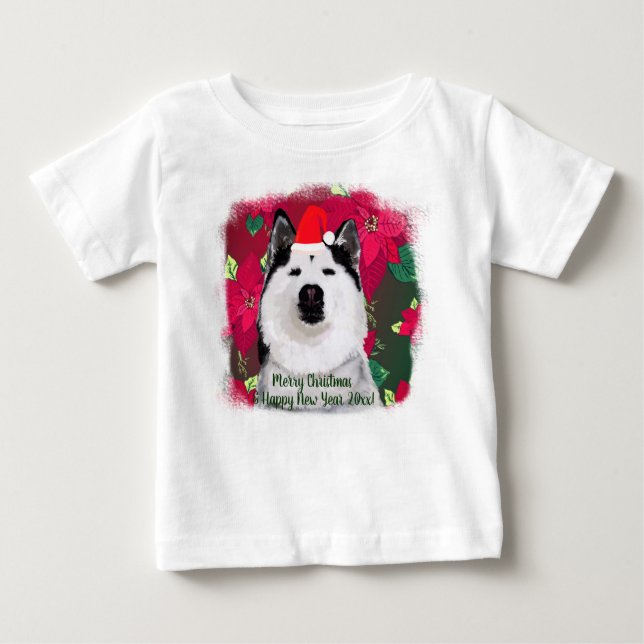 T-shirt Pour Bébé Joyeux Noël, Bonne année (Devant)
