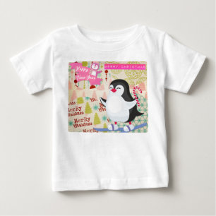 T-shirt Pour Bébé Joyeux Noël Bonne Année Pingouin Mignon