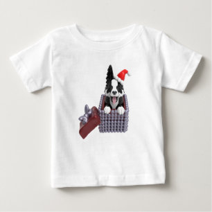 T-shirt Pour Bébé Joyeux Noël Bordure Collie