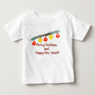 T-shirt Pour Bébé Joyeux Noël, Chemise bébé du Nouvel An