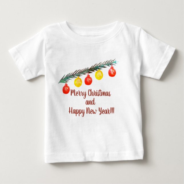 T-shirt Pour Bébé Joyeux Noël, Chemise bébé du Nouvel An (Devant)