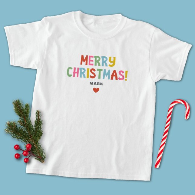 T-shirt Pour Bébé Joyeux Noël coloré jumelé famille bébé (Cute colorful Christmas kids t-shirt. So festive and fun for family pictures.)
