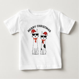 T-shirt Pour Bébé Joyeux Noël Cool Cat