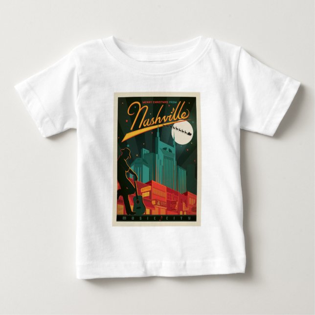 T-shirt Pour Bébé Joyeux Noël de Nashville (Devant)