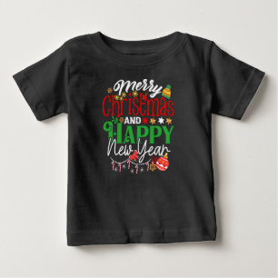 T-shirt Pour Bébé Joyeux Noël et Bonne Année