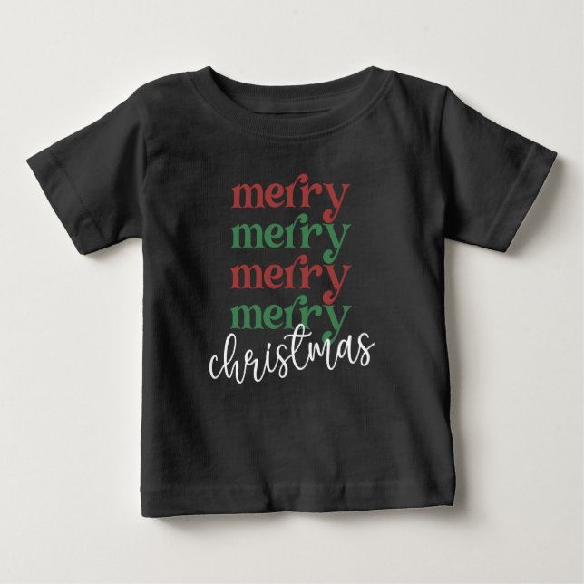 T-shirt Pour Bébé Joyeux Noël Famille Noël Fête Cadeaux (Devant)