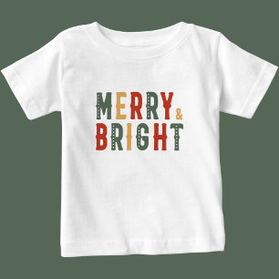 T-shirt Pour Bébé Joyeux Noël, Joyeux et lumineux