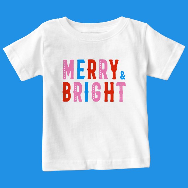 T-shirt Pour Bébé Joyeux Noël, Joyeux et lumineux (Créateur téléchargé)