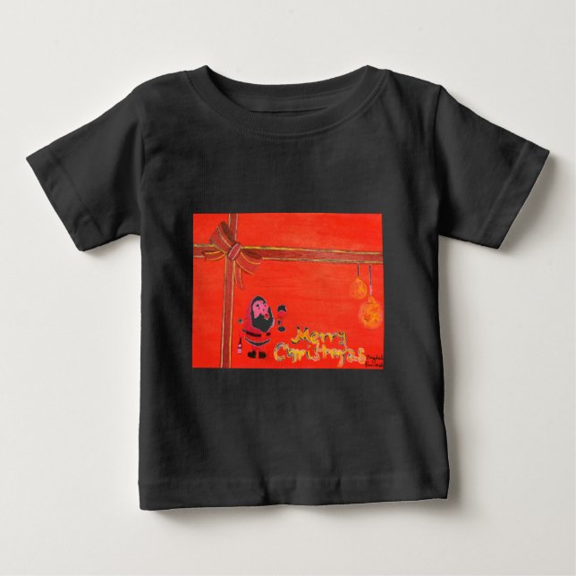 T-shirt Pour Bébé Joyeux Noël Père Noël (Devant)
