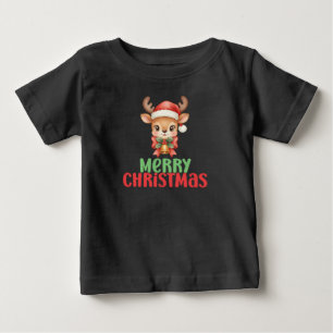 T-shirt Pour Bébé Joyeux Noël Renne Enfants
