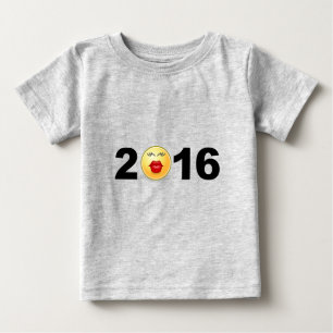 T-shirt Pour Bébé Joyeux Nouvel An 2016 Funny Cute Kiss Numéro