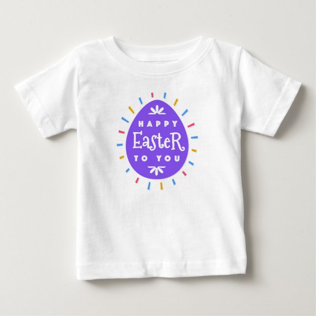T-shirt Pour Bébé Joyeux Pâques à vous Oeuf de Pâques (Devant)
