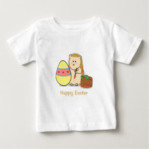 T-shirt Pour Bébé Joyeux Pâques : Joli oeuf de peinture de hérisson