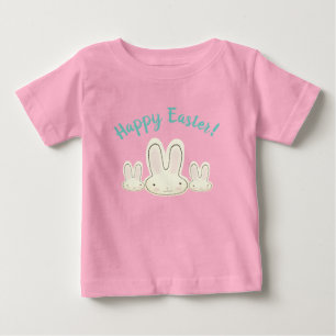 T-shirt Pour Bébé Joyeux Pâques mignon lapins pastel script personna