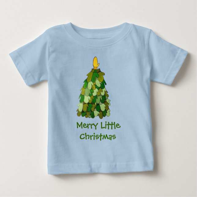 T-shirt Pour Bébé Joyeux petit rameper bébé de Noël (Devant)