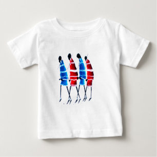 T-shirt Pour Bébé Joyeux peuple Massaï Guerriers Marcher Art Imprime