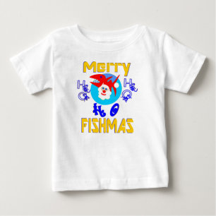 T-shirt Pour Bébé ♫ ♥ Joyeux PoissonsMas-SantaFish Toddlers Longs Ma