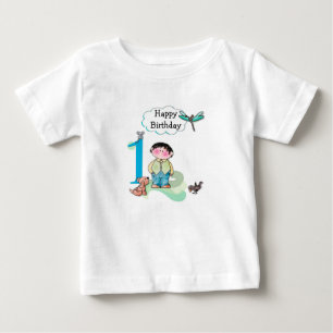 T-shirt Pour Bébé Joyeux premier anniversaire, Anniversaire Boy Jers