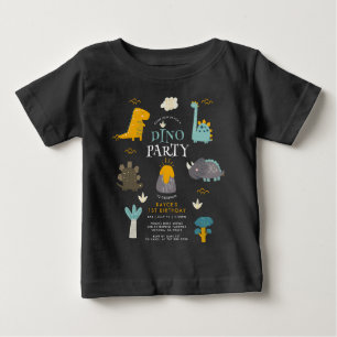 T-shirt Pour Bébé Joyeux premier anniversaire de dinosaures mignons 