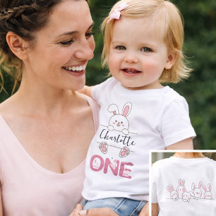 T-shirt Pour Bébé Joyeux Premier Anniversaire de la Petite Fille au 