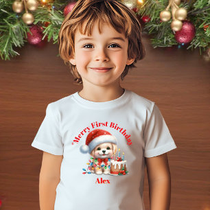 T-shirt Pour Bébé Joyeux premier anniversaire Noël Baby Cadeau