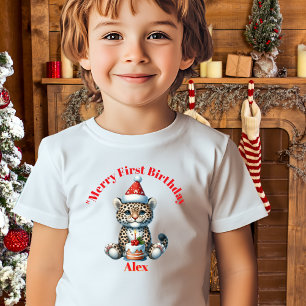T-shirt Pour Bébé Joyeux premier anniversaire Noël Baby Cadeau