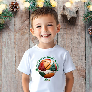 T-shirt Pour Bébé Joyeux premier football Noël bébé cadeau cadeau