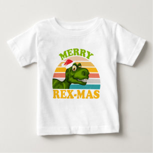 T-shirt Pour Bébé Joyeux Rex-mas Noël Dinosaur Cute Dino