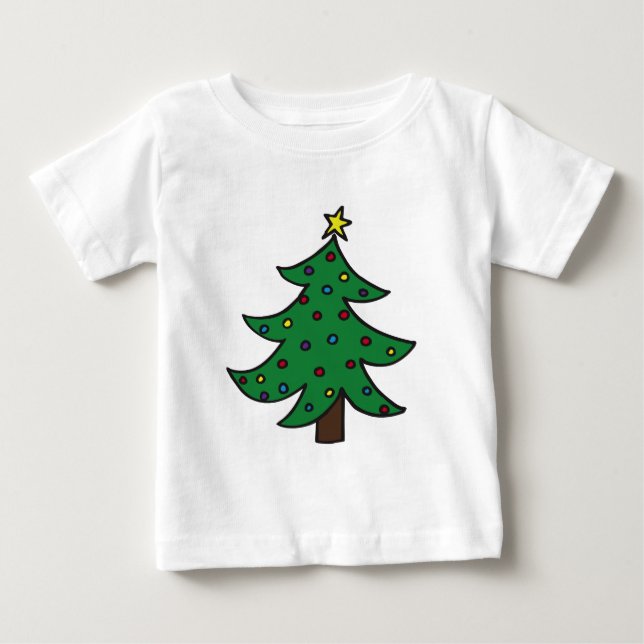 T-shirt Pour Bébé Joyeux sapin de Noël (Devant)