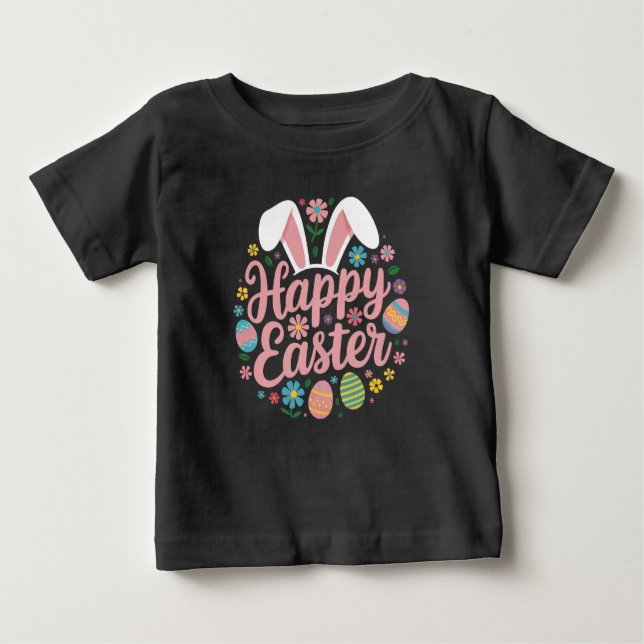 T-shirt Pour Bébé Joyeux Sayings de Pâques Oeuf Bunny (Devant)